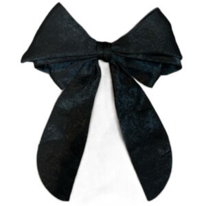 Black Satin Hair Bow
